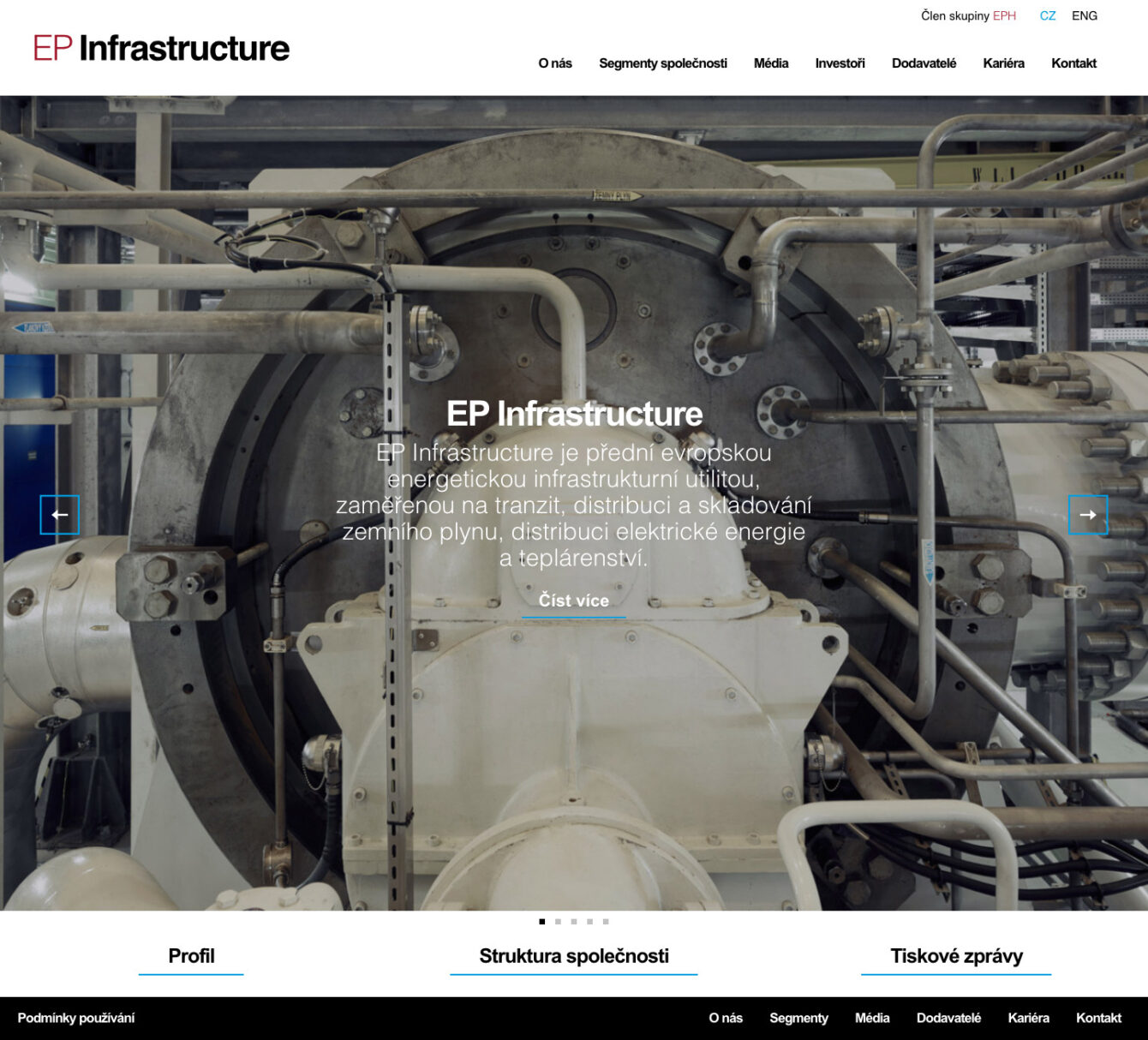 EP Infrastructure, webdesign, corporate identity, Brno