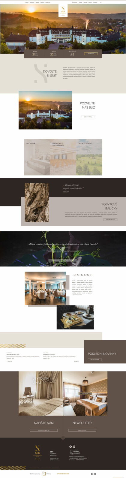 Hotel Sen - realizace, Web design