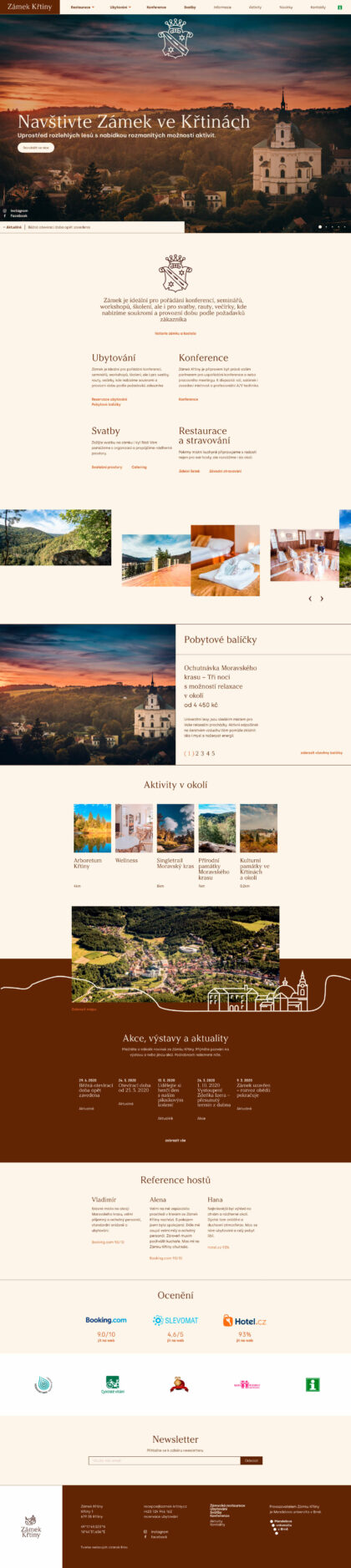 Zámek Křtiny - realizace, Web design