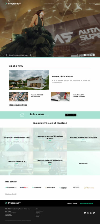 PROGRESUS Business Development - realizace, Webdesign