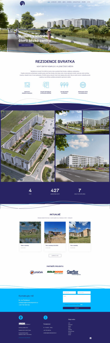 Rezindence Svratka - realizace, Webdesign