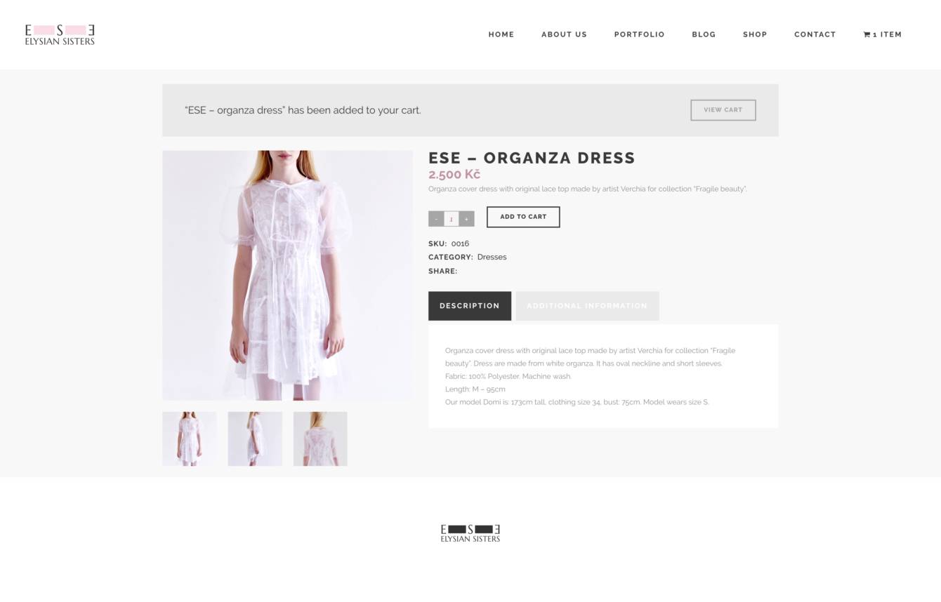 Elysian Sisters, webdesign, Brno