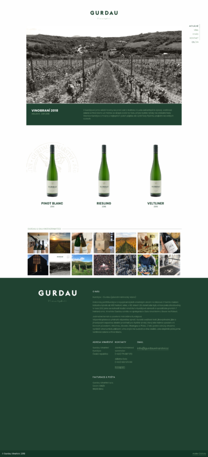Gurdau Vinařství - realizace, Web design