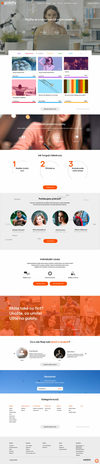 Galoty - realizace, Webdesign