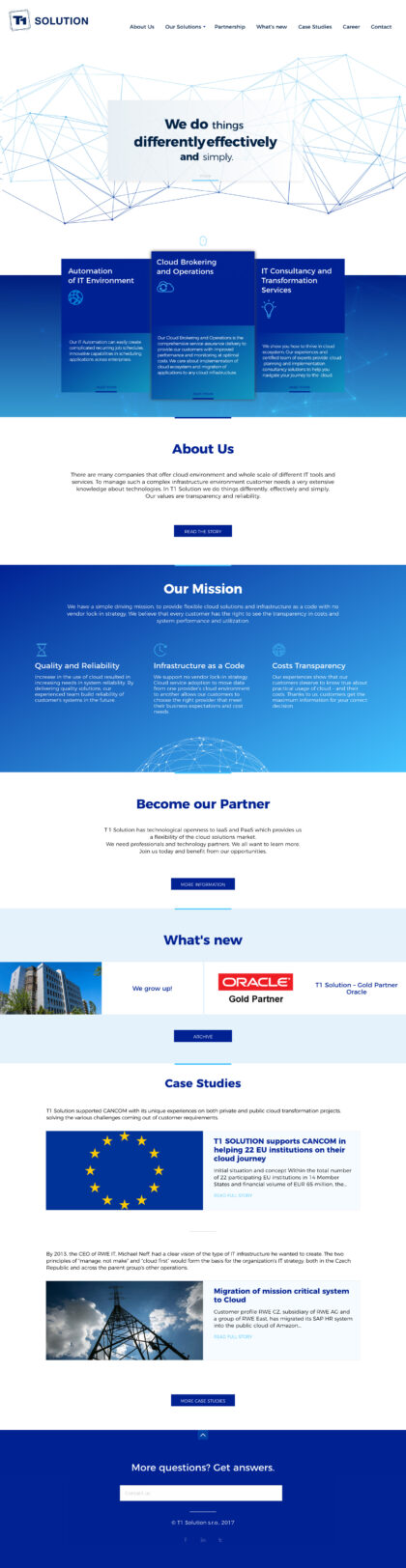 T1 Solutions - realizace, Web design