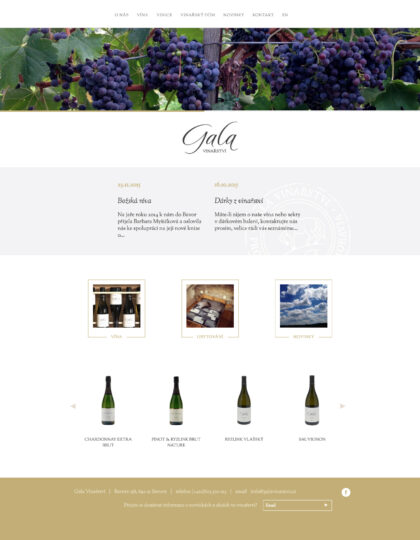 Gala Vinařství - realizace, Web design