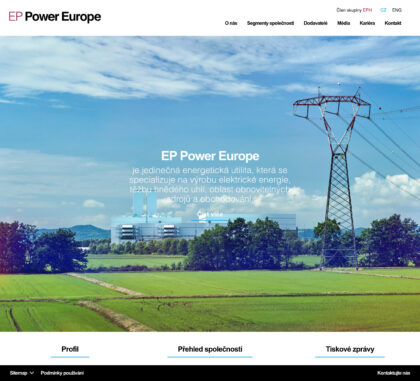 EP Power Europe - realizace, Webdesign