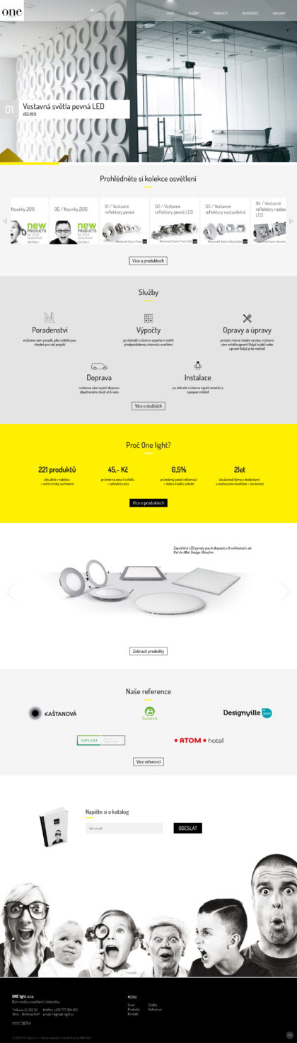 OneLight web - realizace, Webdesign