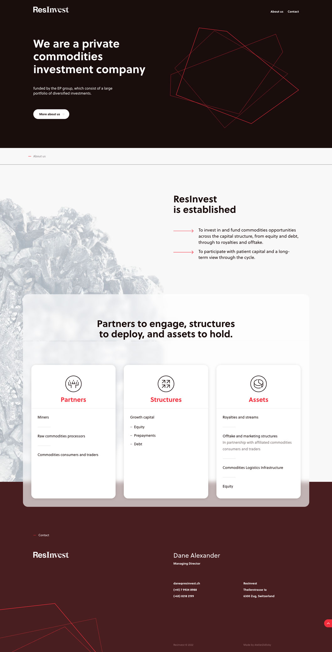 ResInvest - tvorba www stránek, Webdesign